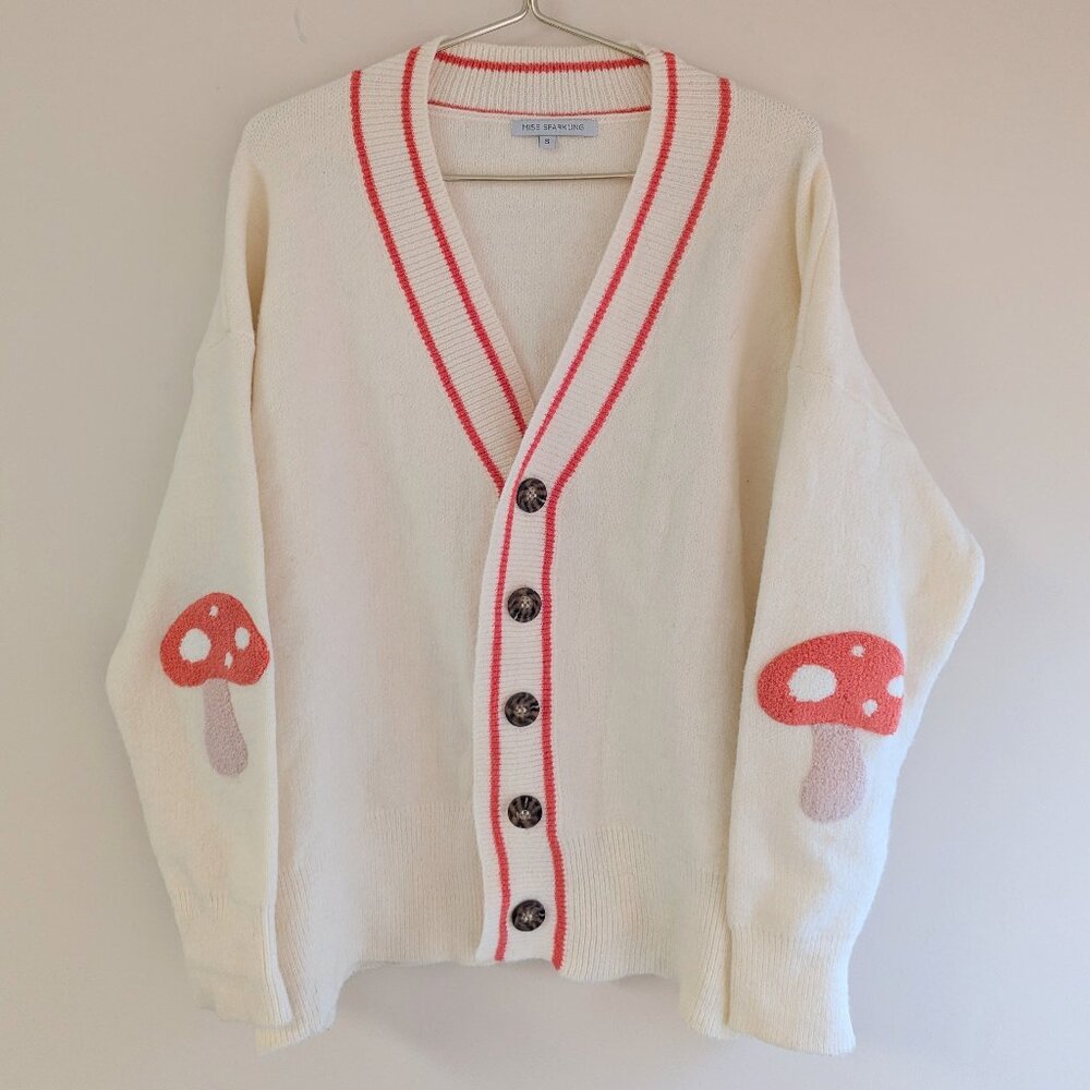 Mushroom Grandpa Oversized Cardigan sweater